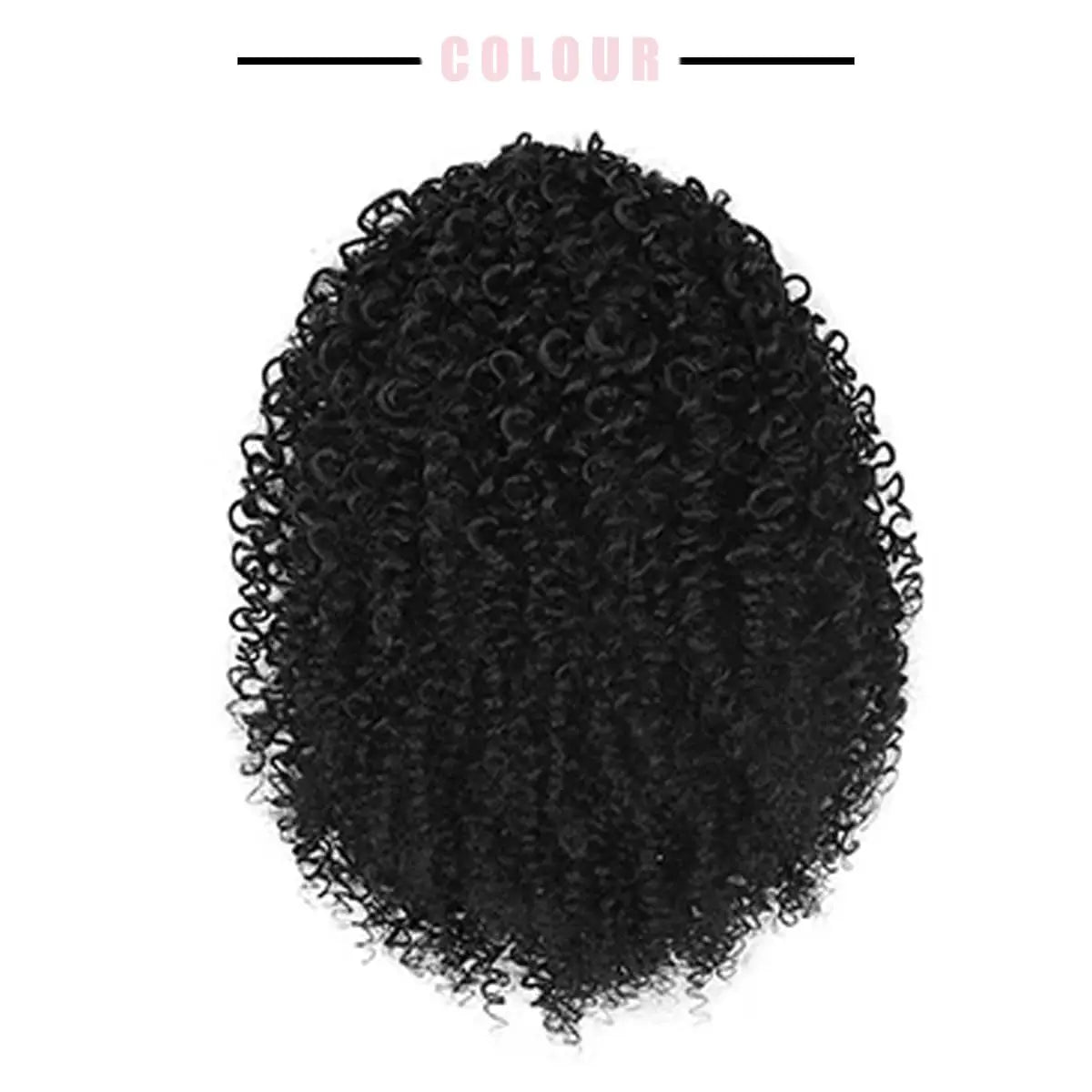 Synthetic Afro Puff Drawstring Ponytail Extension for Black Women Short Afro Curly Clip On Kinky Drawstring Bun