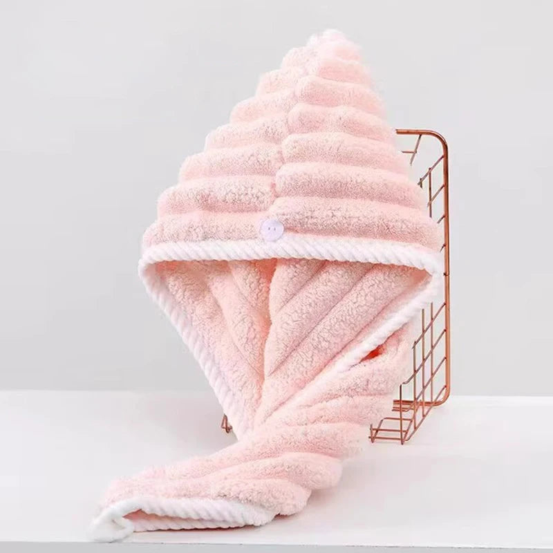Gorro Secador de Pelo para Mujer, Gorro de Microfibra Grueso y Súper Absorbente para Secar el Cabello, Gorro de Secado Rápido, Toalla Turbante para el Pelo