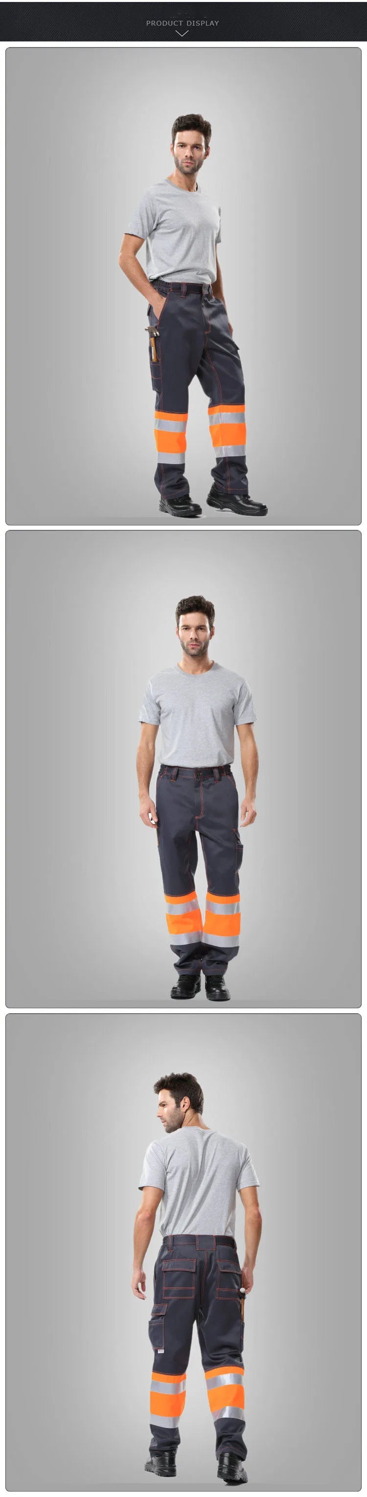 Beskyttelsesbukser for arbeid med flere lommer Arbeidsbukser Herre Arbeidsbukser Herre Arbeidstøy Cargobukser Reflekterende bukser