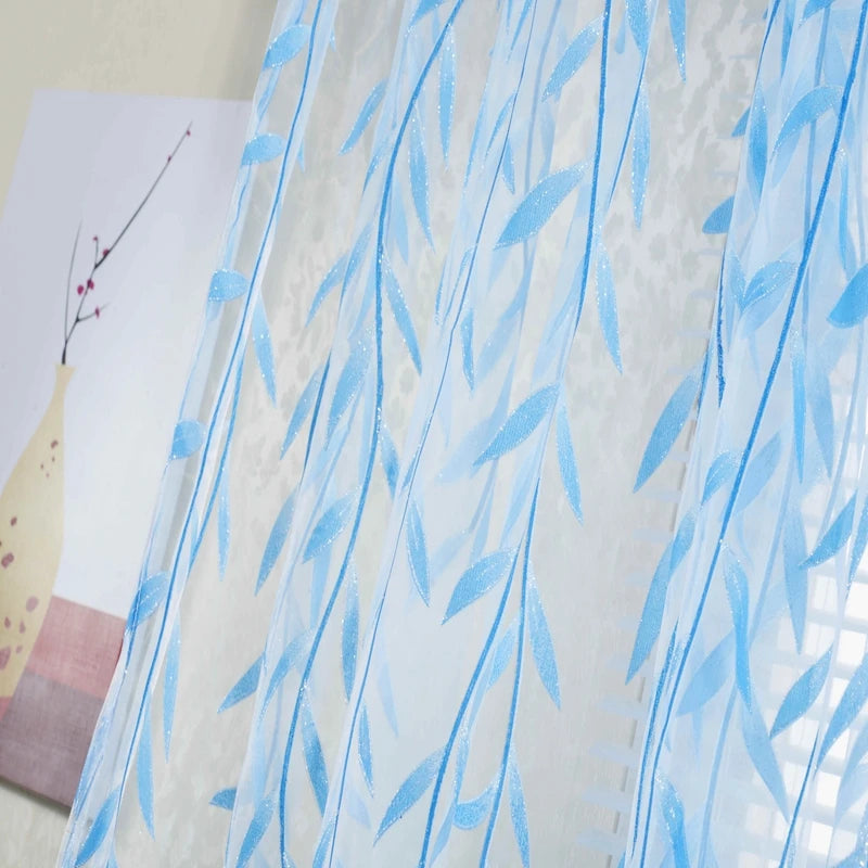 Fashion Chic House Room Living Room Bedroom Door Window Decoration Curtains Yarn Curtains Willow Pattern Upscale Jacquard