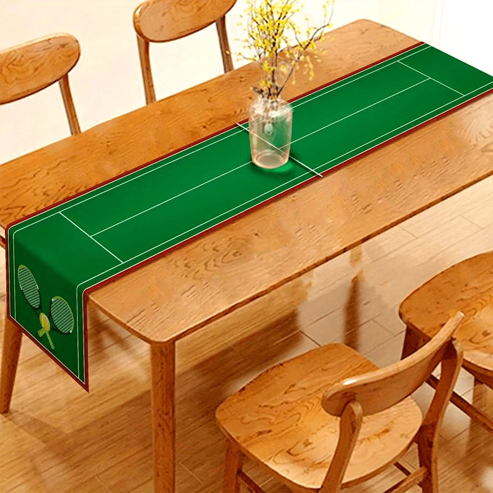 Chemin de table 1 pièce Court de tennis pour agriculteurs, intérieur, cuisine, anniversaire, décoration de table, décorations de fêtes et de mariage, articles ménagers