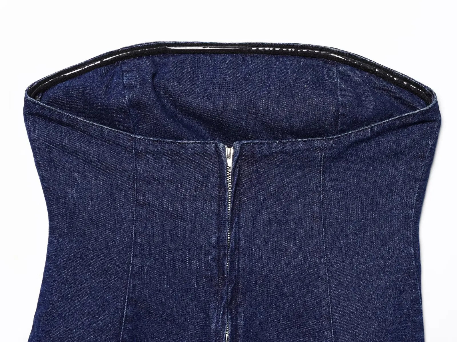 Traje de pantalón de moda para verano, nuevo conjunto de dos piezas para mujer, informal, de mezclilla, top sin tirantes tipo bandeau y pantalones casuales, estilo urbano.
