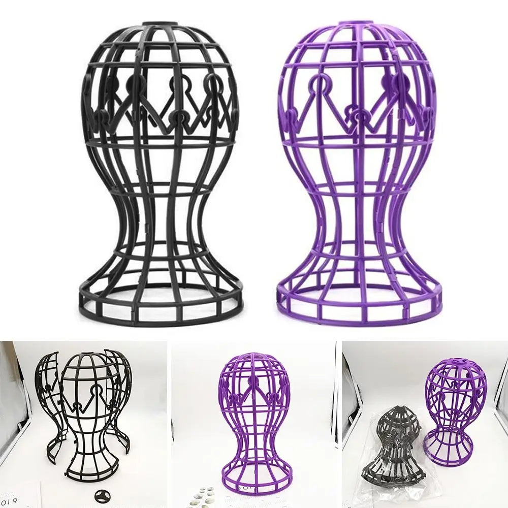Lantern Shape Plastic Wig Stand Hat Cap Holder Foldable Multi-Purpose Wig Head Stand Storage Rack wig accessories