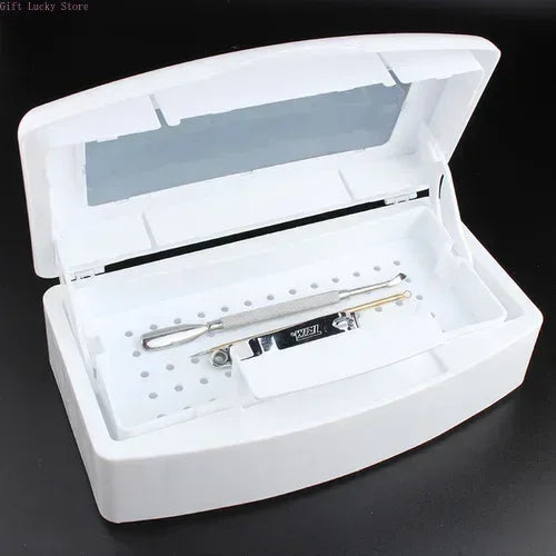 Nail Art Tools Sterilizer Tray, Disinfection Pedicure Manicure Tools Box, Salon Tools