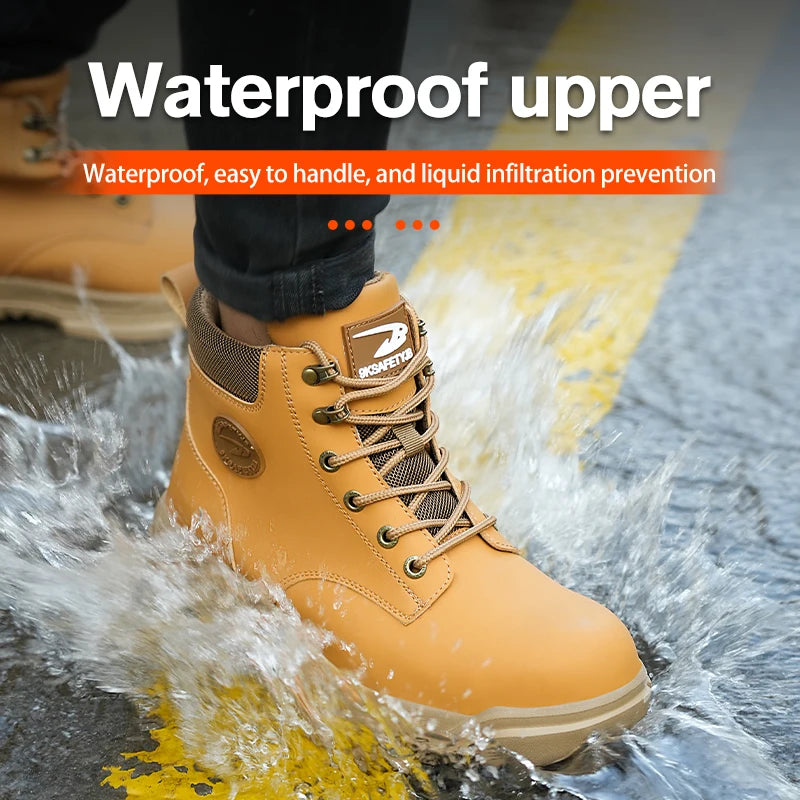 Zapatos de seguridad con puntera de acero para hombres y mujeres, ligeros, anticaída, zapatillas con puntera de acero, botas de trabajo indestructibles, calzado de seguridad para construcción