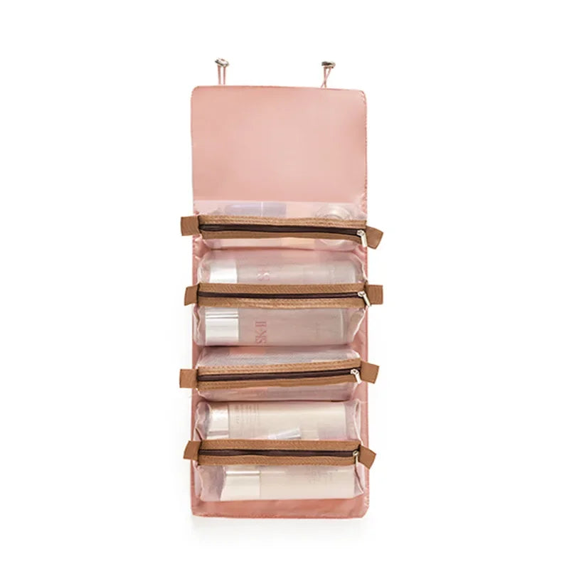 Bolsa de cosméticos desmontable de gran capacidad, 4 en 1, portátil, plegable, de viaje, para guardar cosméticos, neceser