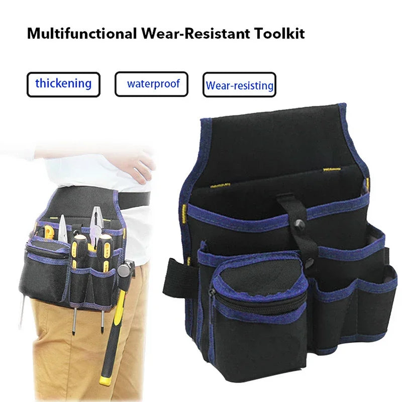 Bolso de almacenamiento de herramientas multifuncional, bolsa de cintura para electricista, kit de herramientas, taladro, bolsa de cintura, llave inglesa, destornillador, bolsas organizadoras de herramientas de ferretería