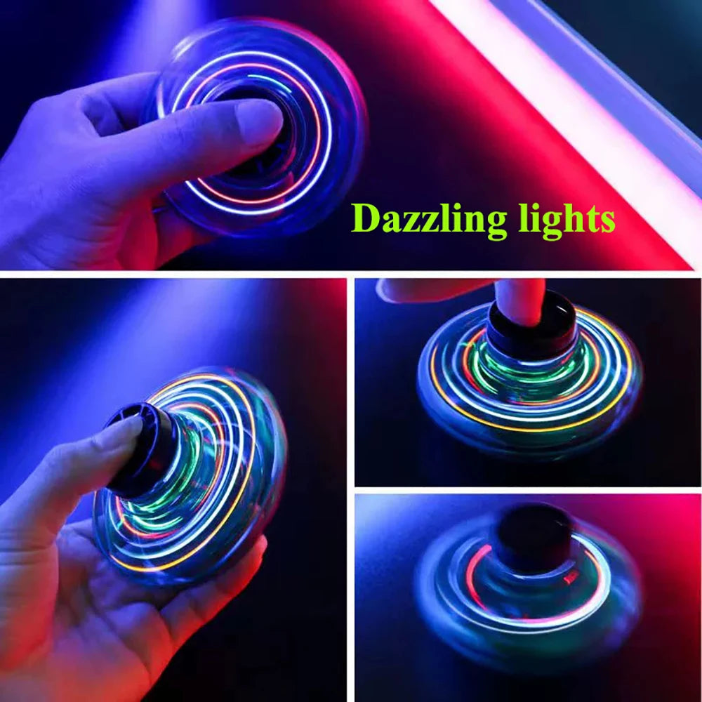 1 unidad Adolescente Volador Girador OVNI Bumerán Mini Dron Magia Levitación Luminoso Giroscopio Inducción Juguetes de Descompresión