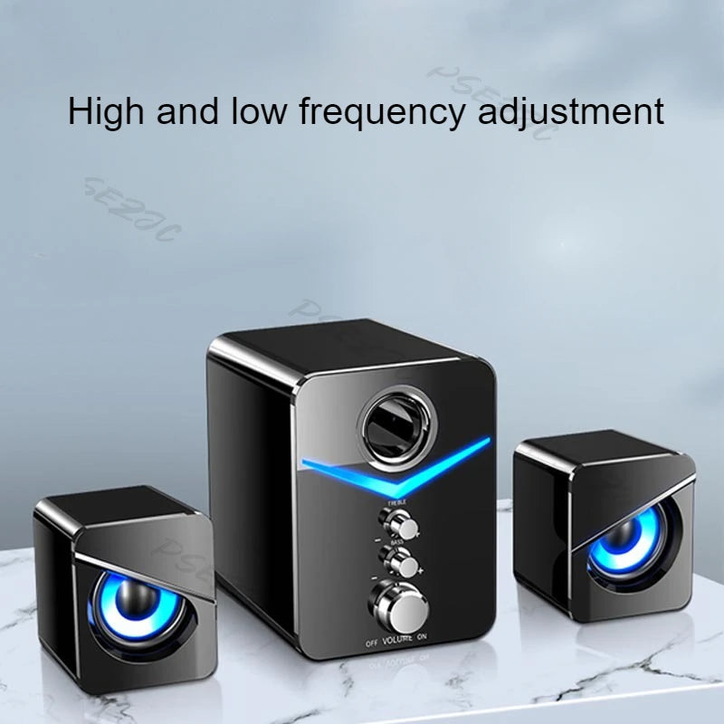 SADA Altavoz de computadora para el hogar, escritorio, laptop, altavoz pequeño universal, subwoofer con cable para escritorio