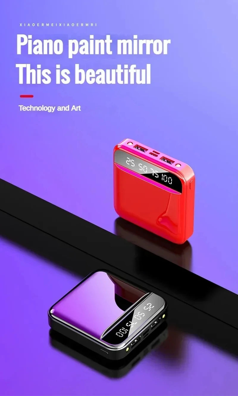 20000mah stor kapasitet mobil powerbank batteriskjerm LED-belysning mini bærbar utendørs telefon universell hurtiglading