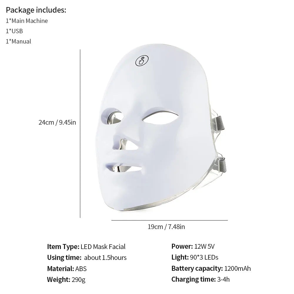 Appareil de beauté pour le visage et le cou à LED