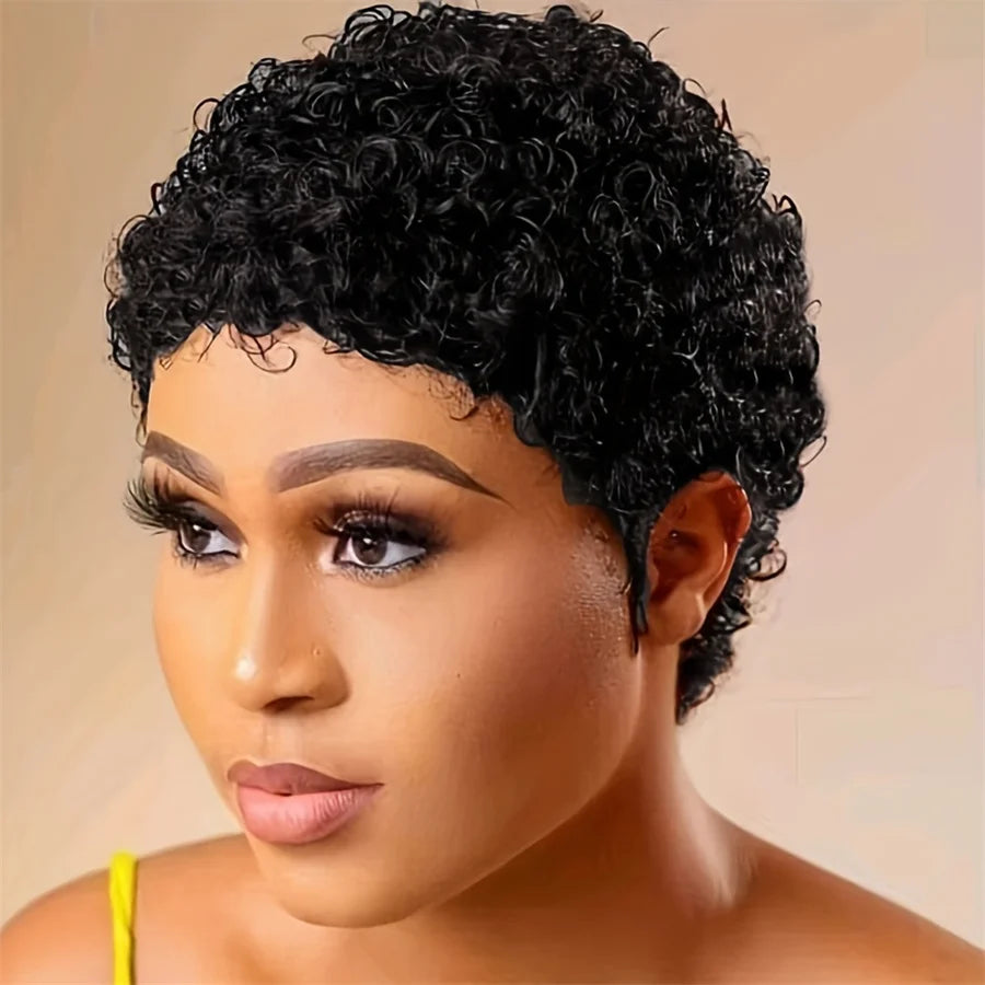 4" Afro Curly Pixie Wig