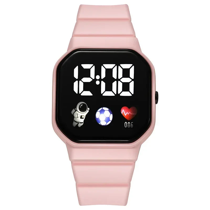 Relojes YIKAZE para niños, reloj digital LED para niños, correa de silicona, reloj electrónico de dibujos animados, reloj deportivo para niños y niñas, regalos