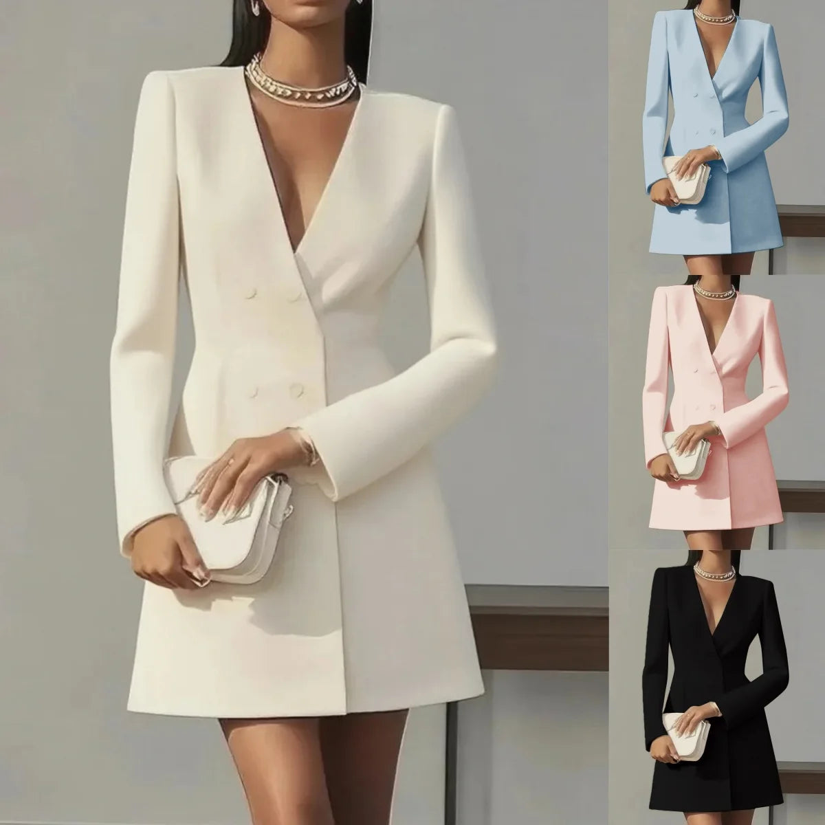 Double-Breasted Blazer Dress