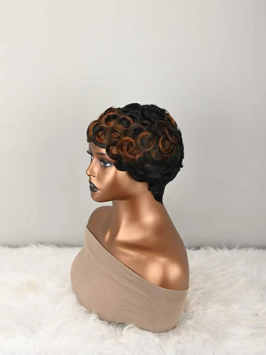 Short Pixie Wigs Short Curly Pixie Wigs Synthetic Wigs Natural Wavy Pixie Cut Wig Short Curly Layered Pixie Wig