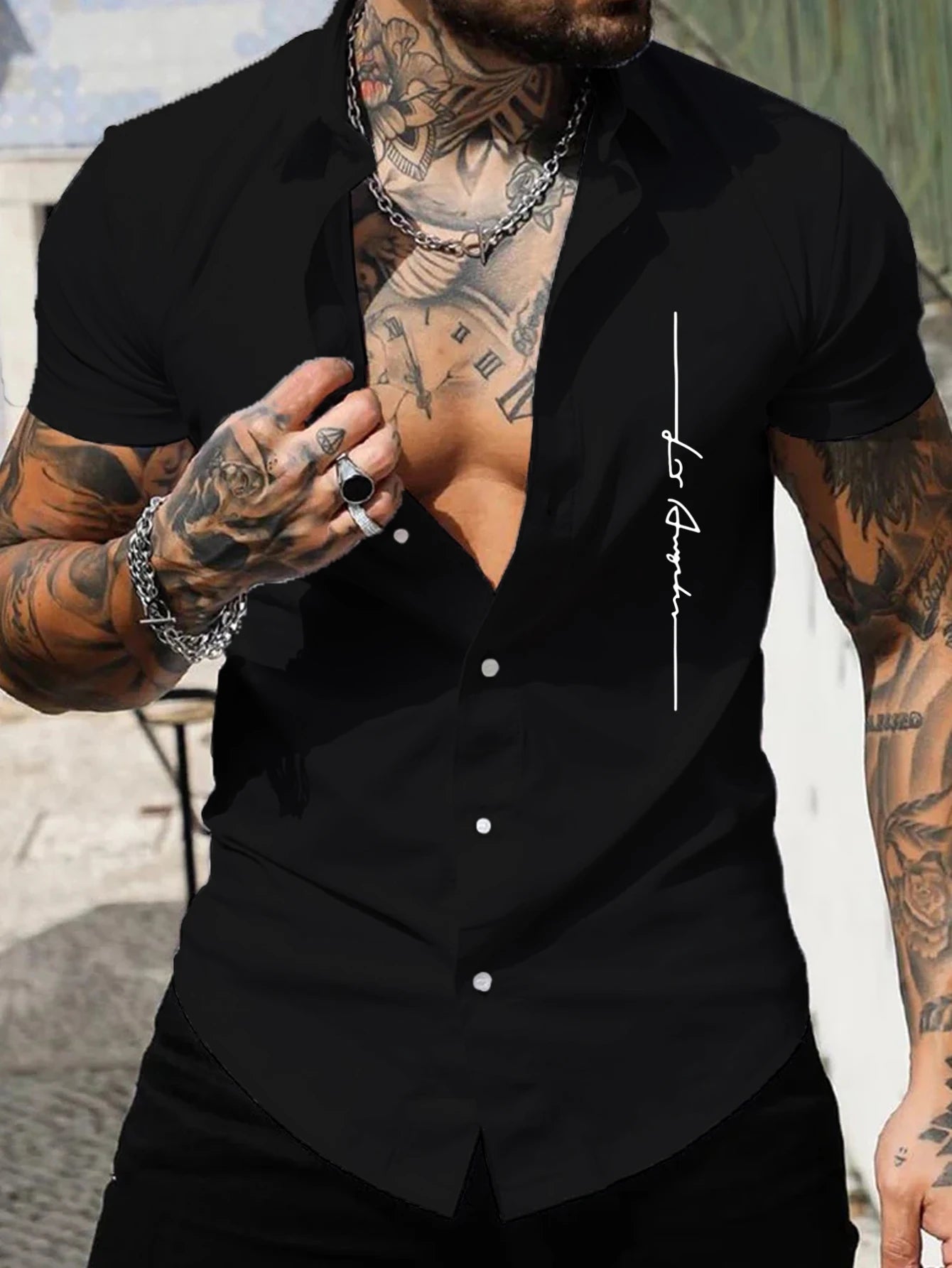 Chemise à manches courtes pour homme Muscle chemise de fitness pour homme été sport homme élastique respirant Slim show muscle chemise à manches courtes