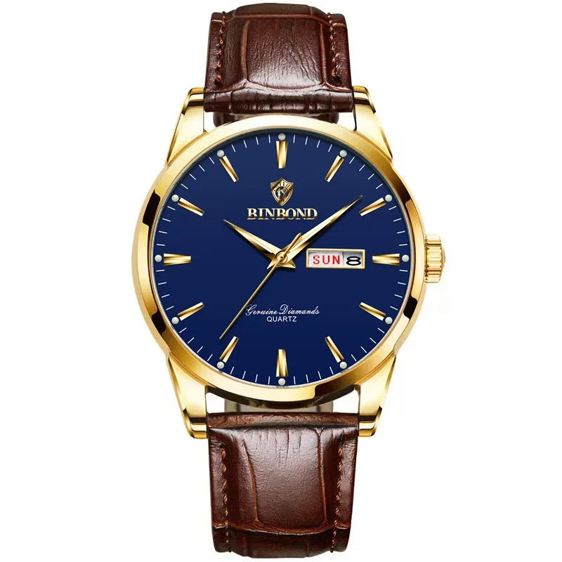 Hombre Reloj Superior Marca de Lujo Reloj de Pareja para Mujer Hombre Reloj Impermeable Calendario Masculino Relojes de Pulsera de Cuarzo Correa de Cuero Señoras