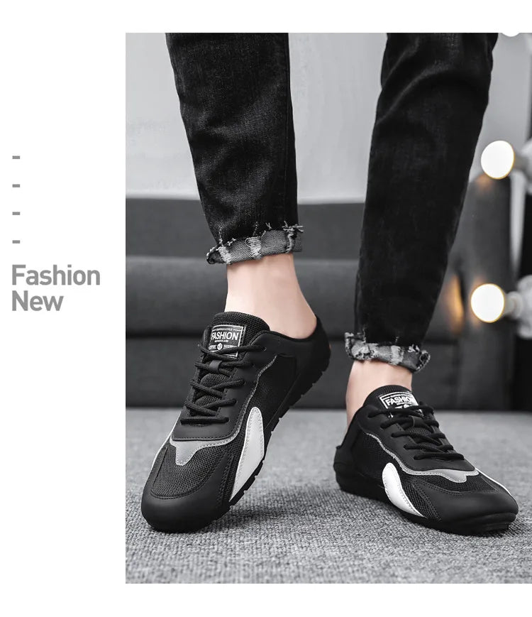 Nueva Tendencia de Pantuflas para Hombre Zapatos Baotou para Hombre Verano Transpirable Zapatos Casuales Planos Vulcanizados Zapatillas Deportivas Masculinas Zapatos Semi Abiertos