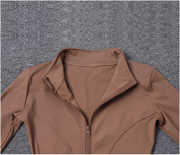 Chaqueta deportiva para mujer, camisa de manga larga, abrigo para hacer ejercicio, ropa de gimnasio, ropa deportiva para yoga