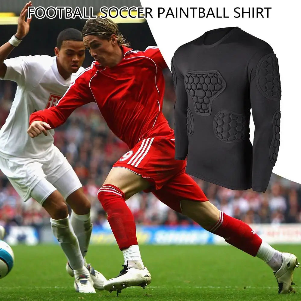 Protección de seguridad deportiva, equipo grueso, camiseta de portero de fútbol, camisetas de fútbol para exteriores, chaleco protector acolchado para codos