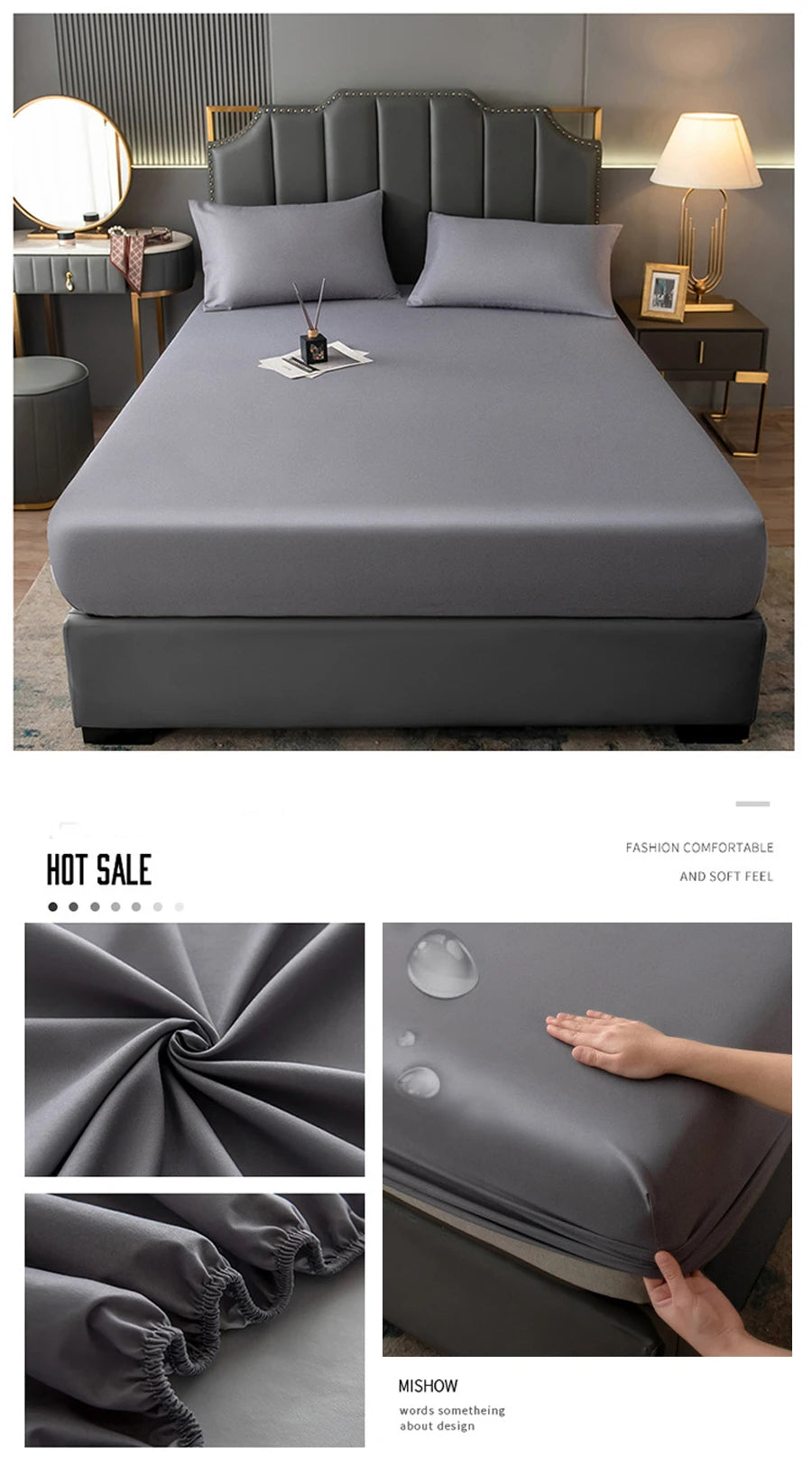 WOSTAR Waterproof mattress protector cover 150x190 single double queen king size elastic fitted sheet style bed protection pad