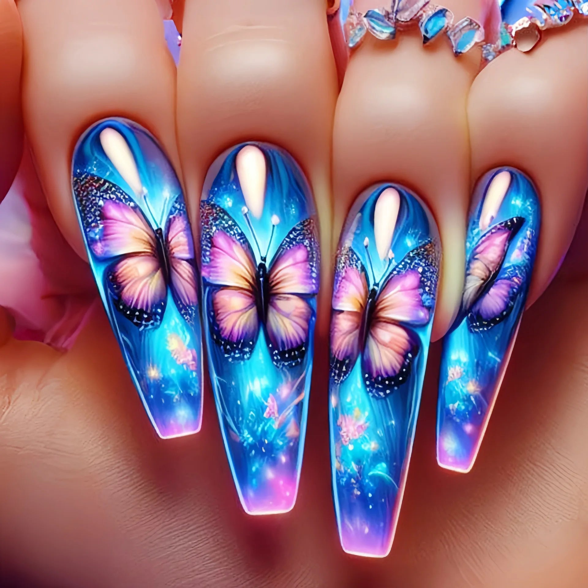Dragon Gradient Stiletto Press-On Nails (24PCS)