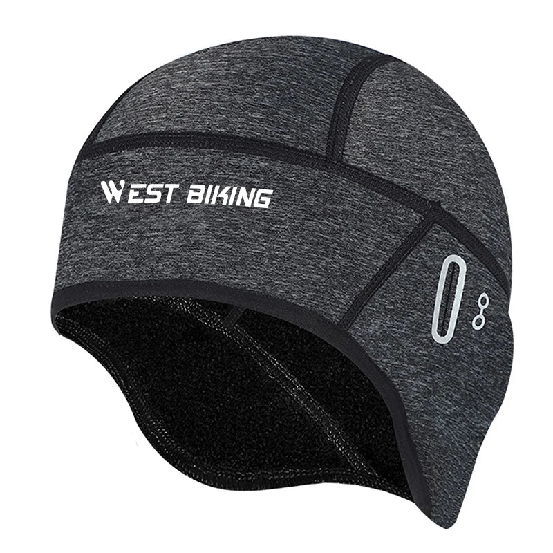 WEST BIKING Vinterfleece Sykkellue Vindtett Termisk Skull Cap Hjelmfôr Løping Ski Motorsykkel Riding Herre MTB Sykkellue