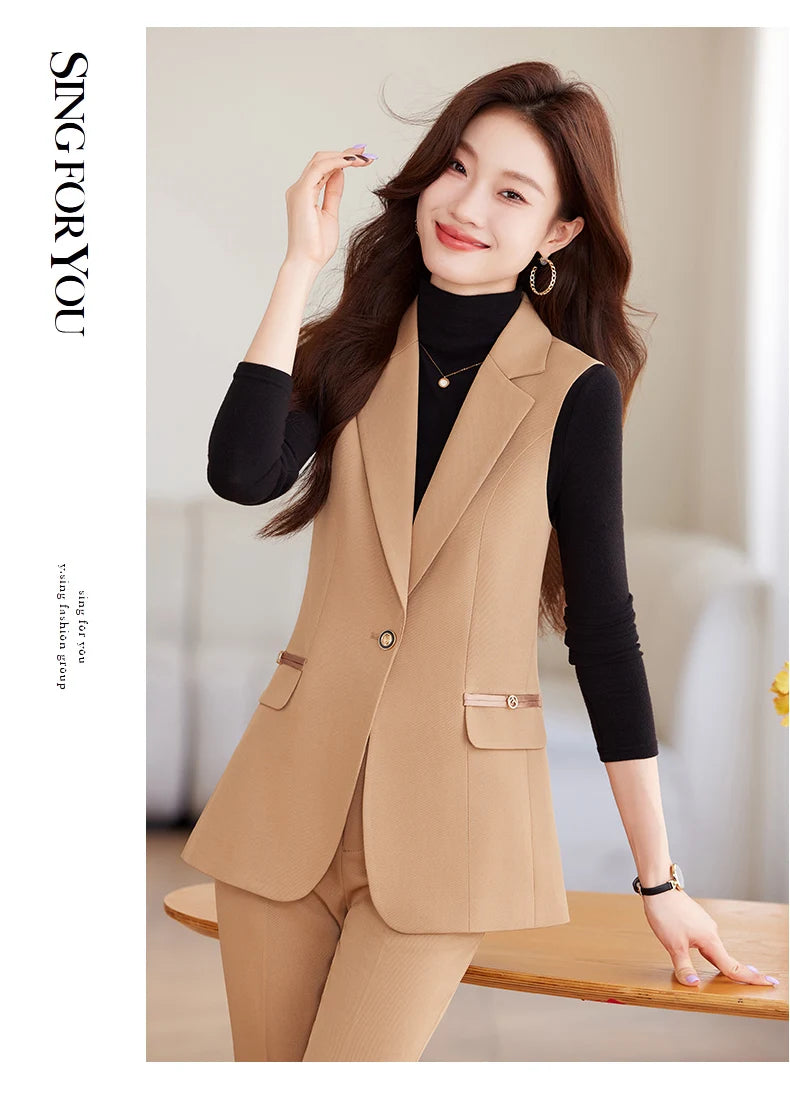 Women Pants Sets Off Shoulder Sleeveless Vest Top Female Pencil Pants Women 2 Piece Set Outfit Elegant Women's Pants Suit