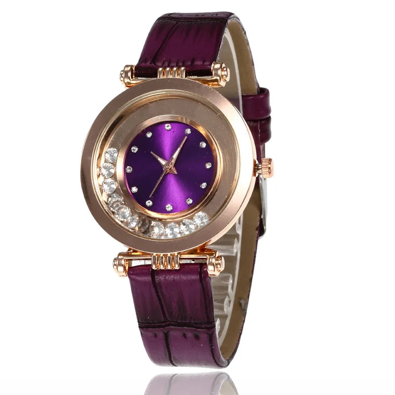 Relojes para mujer, lujo femenino, temperamento, reloj de mujer, correa de cuero, reloj de diamantes, reloj analógico de cuarzo, Reloj Mujer, Montre Femme