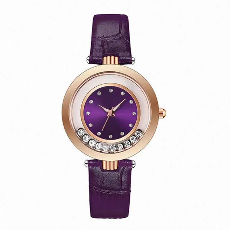 Relojes para mujer, lujo femenino, temperamento, reloj de mujer, correa de cuero, reloj de diamantes, reloj analógico de cuarzo, Reloj Mujer, Montre Femme