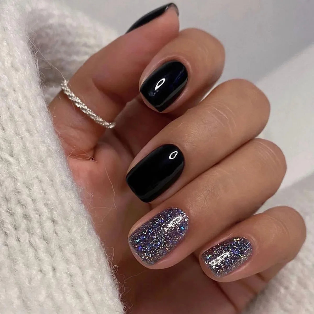 24 Uds uñas postizas de degradado blanco, cortas, cuadradas, bailarina, sencillas, de presión, usables, de color nude, puntas de manicura de cubierta completa