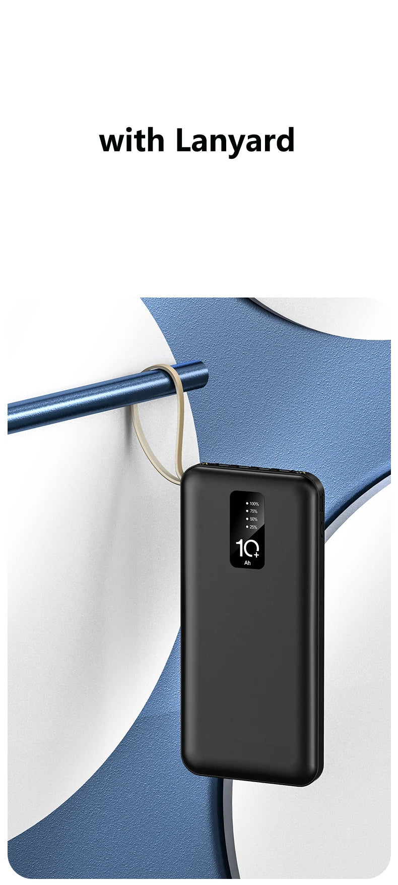 Power Bank 20000mAh Cable Integrado Cargador Portátil Batería Externa para Teléfono Móvil Carga Rápida Powerbank para iPhone 14 Xiaomi Mi
