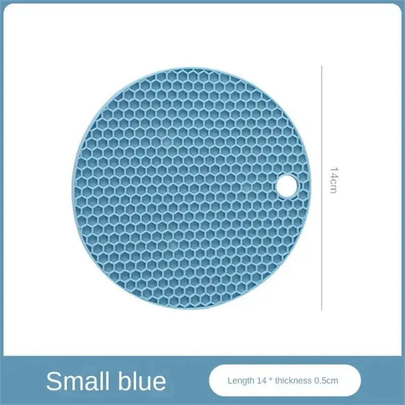 Set de table multifonctionnel en silicone pour la cuisine, dessous de verre rond antidérapant et résistant à la chaleur, manique