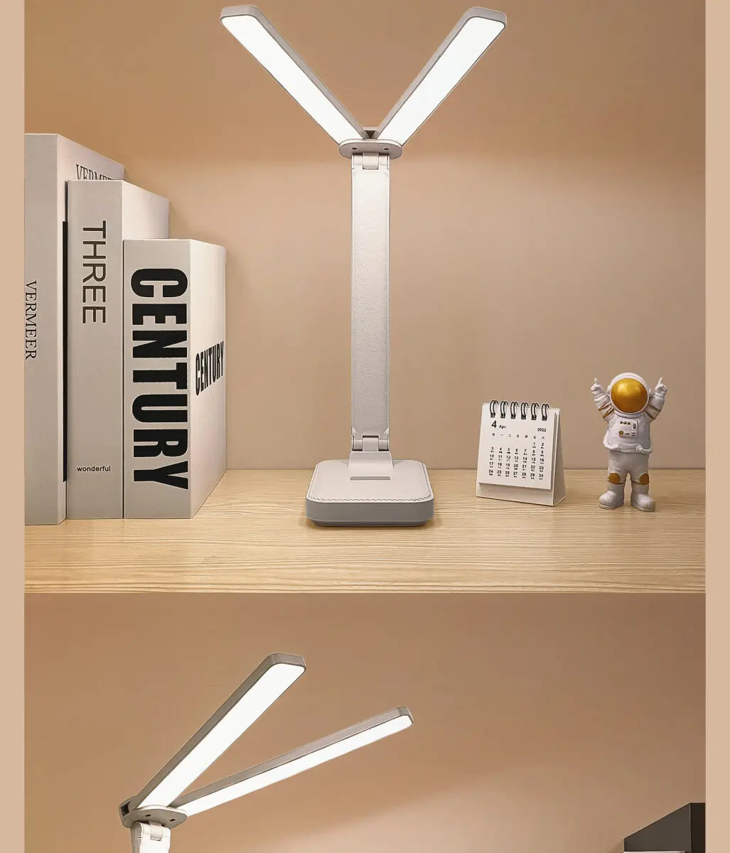 Lampe de bureau LED rechargeable par USB, 3 niveaux d'intensité, tactile, protection des yeux, pliable, idéale pour la chambre à coucher