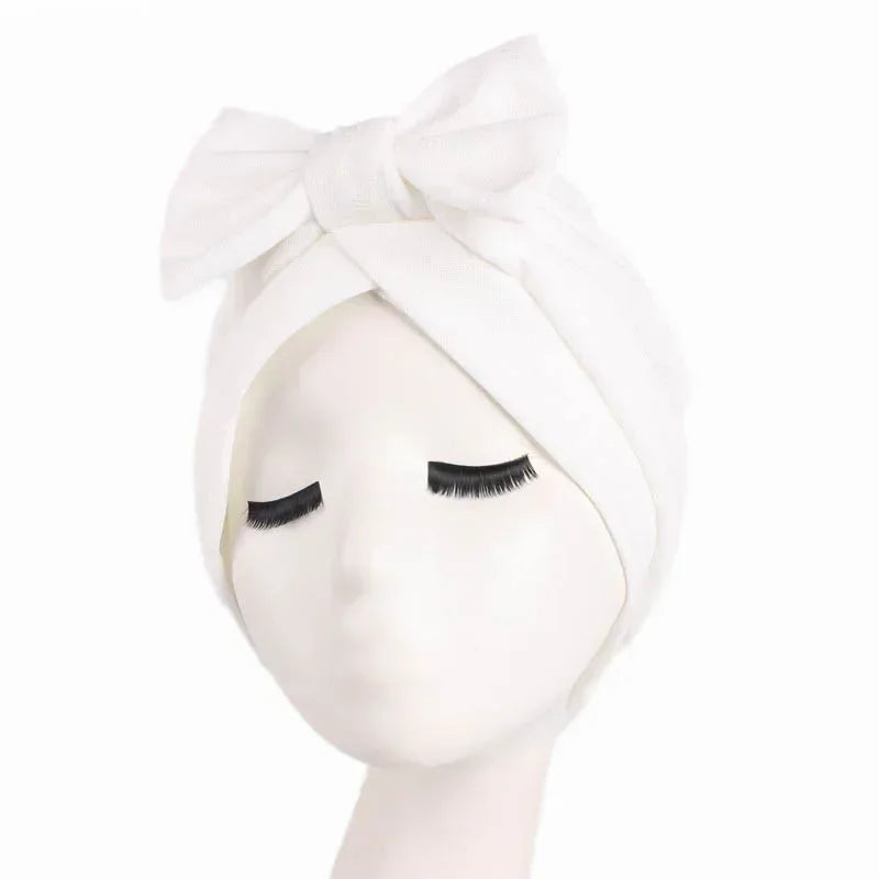 Sombrero turbante indio nuevo con nudo y lazo para mujer, hijab musulmán, pañuelo africano para la cabeza, gorro, gorro para pérdida de cabello, gorro de quimioterapia, pañuelos para la cabeza