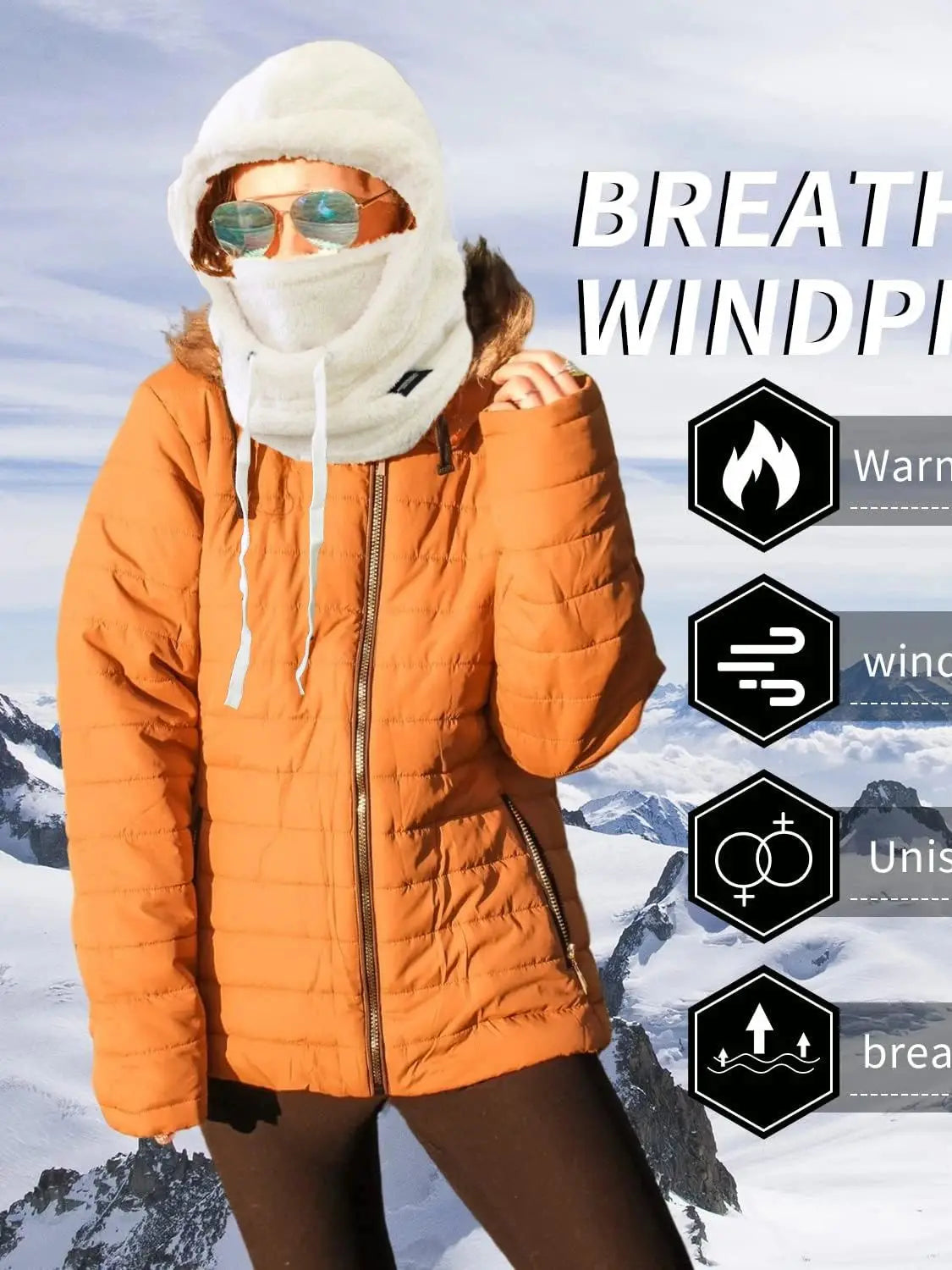 Pasamontañas Térmico de Invierno Cortavientos para Esquí, Capucha de Moto, Cubrecara de Forro Polar Ajustable, Calentador de Cuello para Ciclismo, Máscara Facial Completa