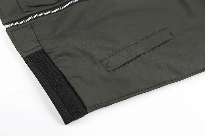 Chaqueta informal ligera para hombre, cortavientos deportivo con cremallera y bolsillos, ropa de primavera y otoño, chaquetas bomber para hombre