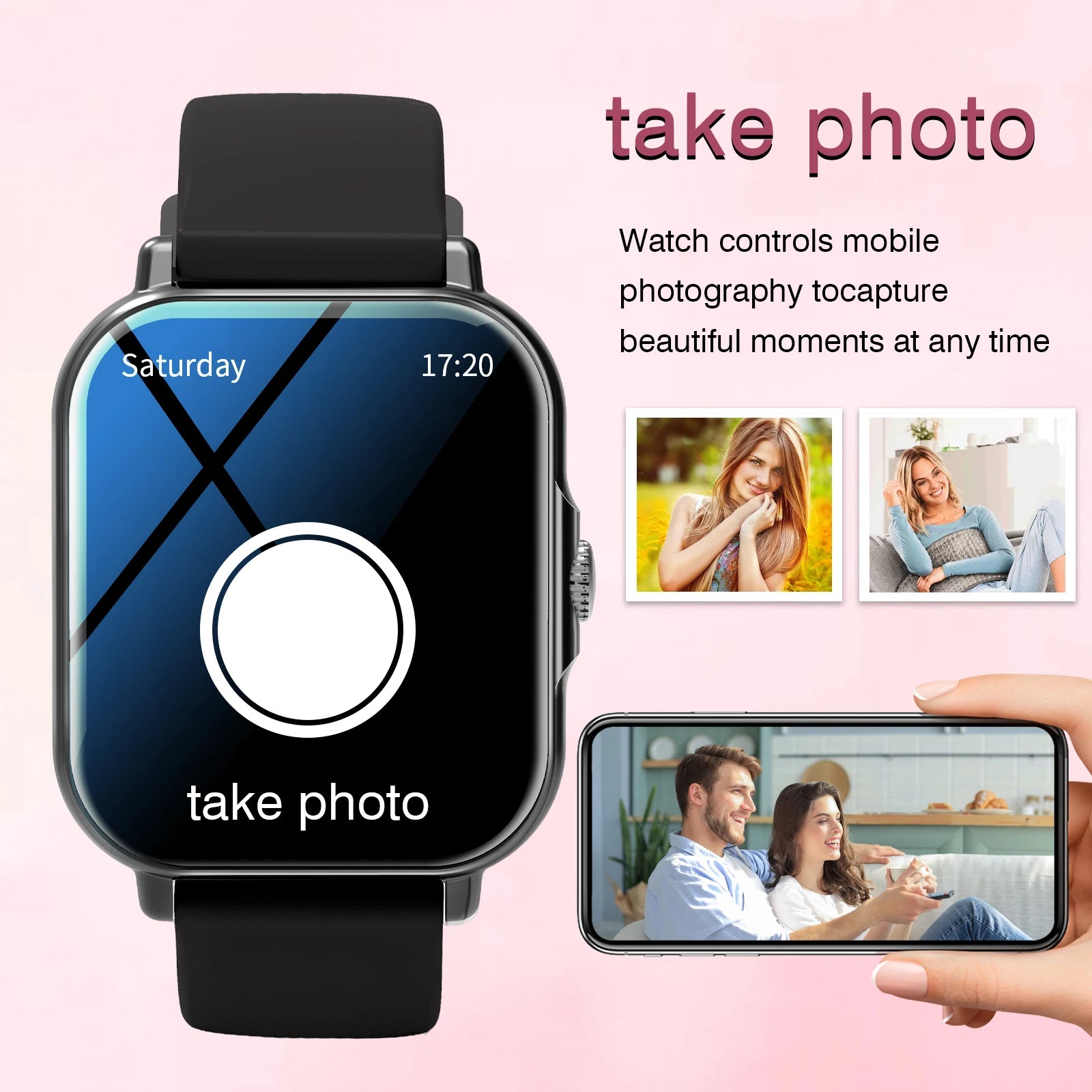 Reloj inteligente, para hombres y mujeres, llamadas inalámbricas, monitor de actividad, pantalla de 2.01 pulgadas, reloj inteligente deportivo