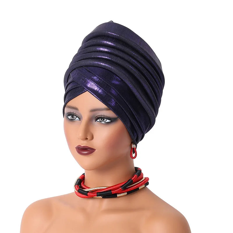 Pleated Auto Gele Headtie – Effortless African Elegance for Every Occasion