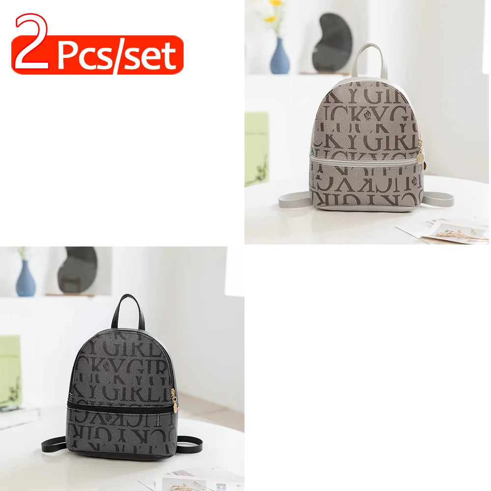 Mini Mochila de Moda Retro Bolso Bandolera Pequeño Lindo Monedero de Cuero PU Pequeña Mochila para Mujer Viaje Salida Bolso