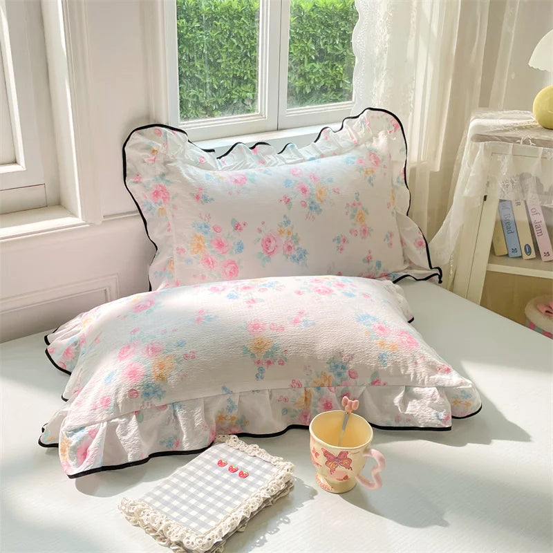 Ett eller to putevar (uten kjerne) 48*74 cm, flekkbestandig, maskinvaskbar, sengetøy til hjemmet, blondestil