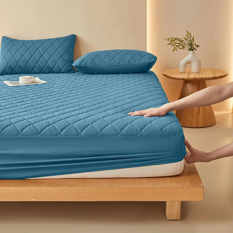 Vanntett madrassbeskytter Preget madrasstrekk Mykt, pustende, tilpasset madrasstrekk 120/150/180/220x200 Vaskbart