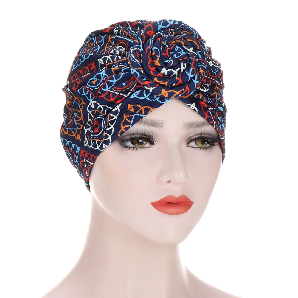 Gorros con estampado africano para mujer, gorro para quimioterapia, turbante con nudo, hiyab musulmán, sombrero estampado, gorro para el cáncer, gorro para la cabeza de las mujeres, para la pérdida de cabello