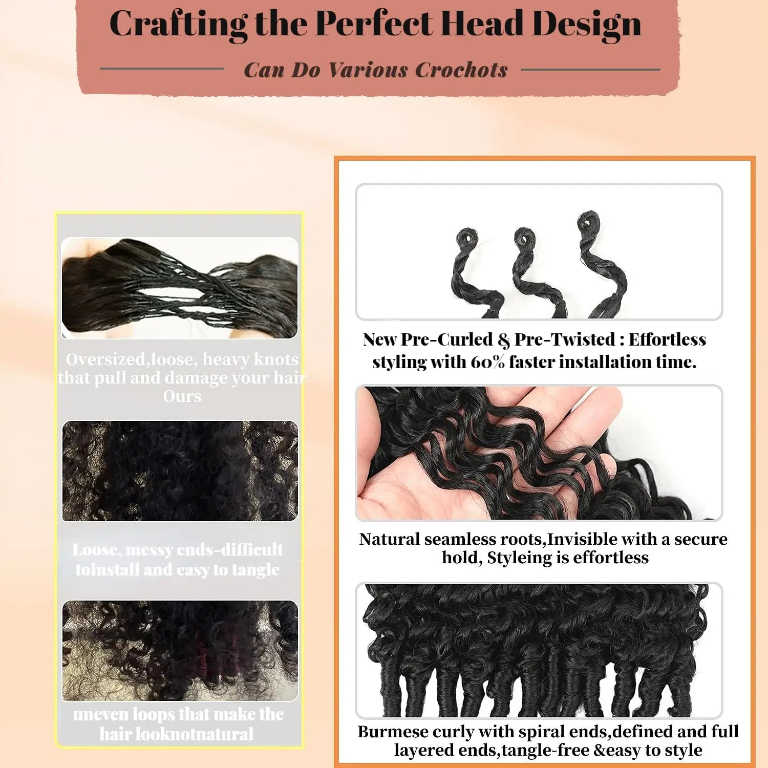 Burmese Curly Crochet Hair