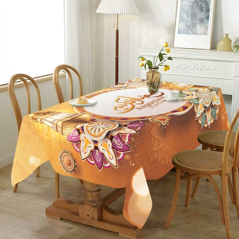 Eid Mubarak Stjernemåneduk Ramadan Kareem Dekor til Hjem 2025 Islamsk Muslimsk Fest Eid Al Adha Utstyr Slottbordduk