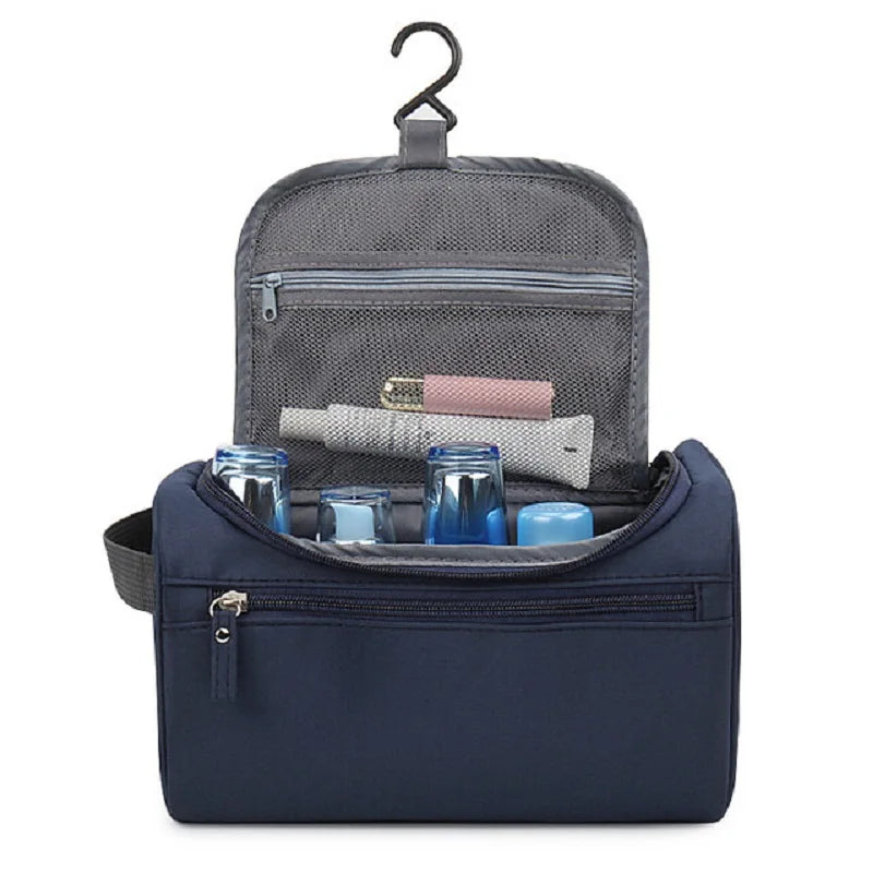 Bolsa de maquillaje portátil unisex, organizador de cosméticos impermeable de gran capacidad, neceser colgante para mujeres, hombres, lavado y afeitado