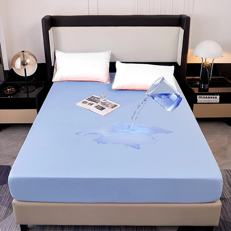 Protège-matelas imperméable Kuup Safe, doux, confortable, respirant, couleur unie, housse de couette ajustée, taies d'oreiller non incluses