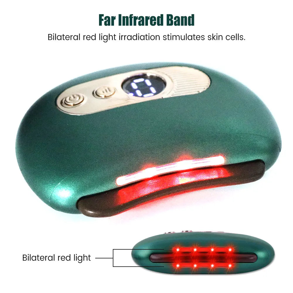 Masajeador Guasha Eléctrico Corporal Raspado Calentamiento Vibración Músculo Guasha Facial Cuello Ojos Cuchillo de Masaje Piedra Gua Sha Raspador Gouache