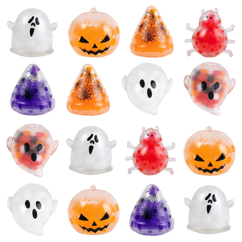 5/10 piezas divertidas bolas de cuentas de Halloween Juguetes de pellizco Accesorios de broma para niños Regalo de Halloween Decoración de fiesta de cumpleaños para niños Recuerdos