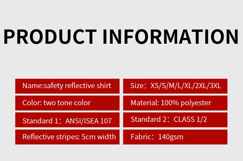 Synlighetsskjorter for arbeid Kortermet Pustende Tofarget Arbeidsklær Polo Reflekterende Uniform T-skjorte for menn Bygg